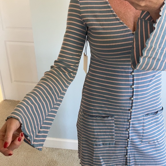 Blue & Pink Stripe Mini Dress - Picture 10 of 11